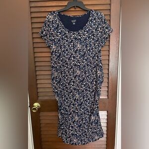 Isabel Maternity Floral Short-Sleeve Midi Dress